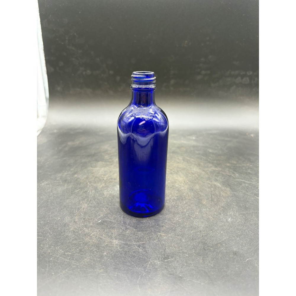 Vintage Cobalt Blue Glass Apothecary Bottle SGD 17 Embossed Base 4 Inch